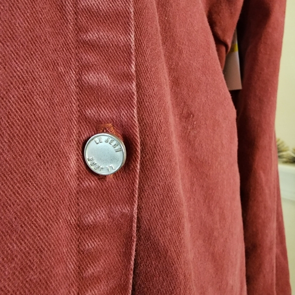 🔥Le Jean Eliza Brown Denim Asymmetrical Hem Shirtdress - Picture 8 of 16